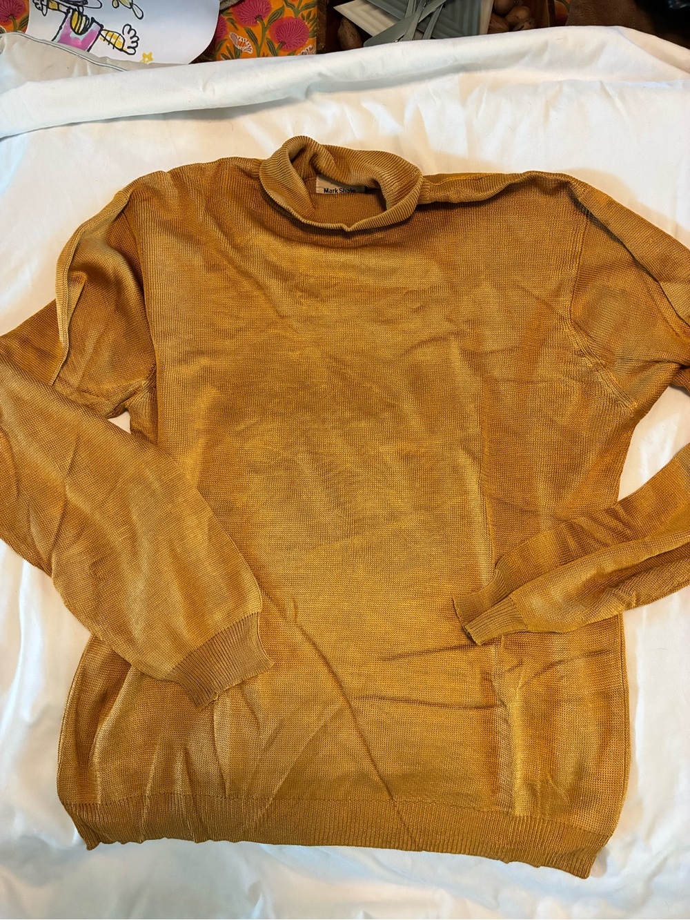 silk Fall Mark Shale mock Turtleneck Neck Sweater Size Medium
